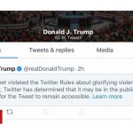 Twitter hides Trump tweet for 'glorifying violence'