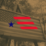 Wooden American Flags